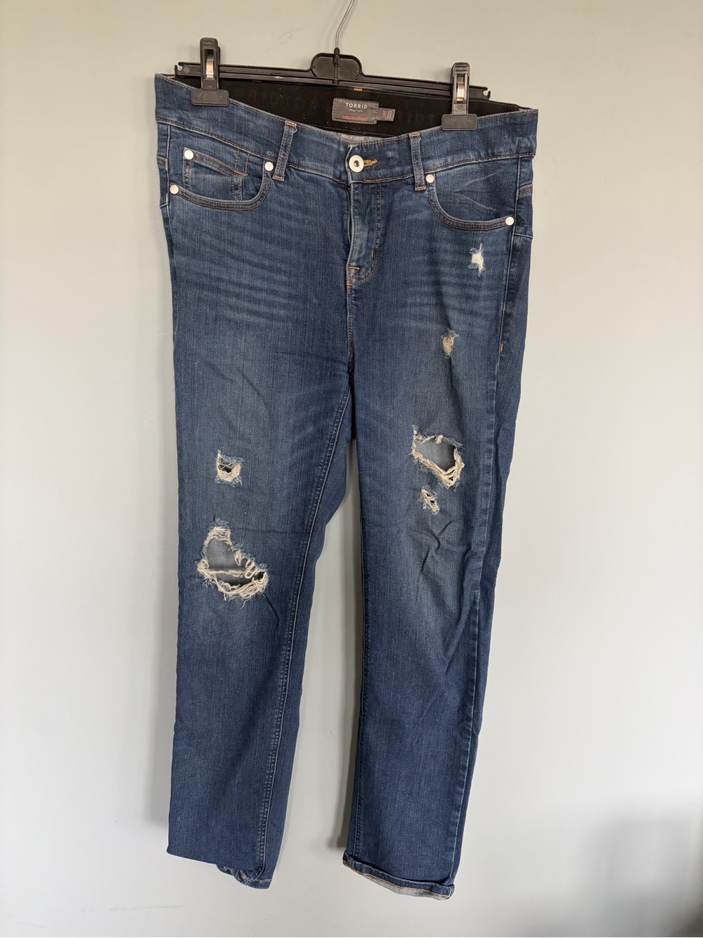 torrid Blue Distressed Skinny Jeans